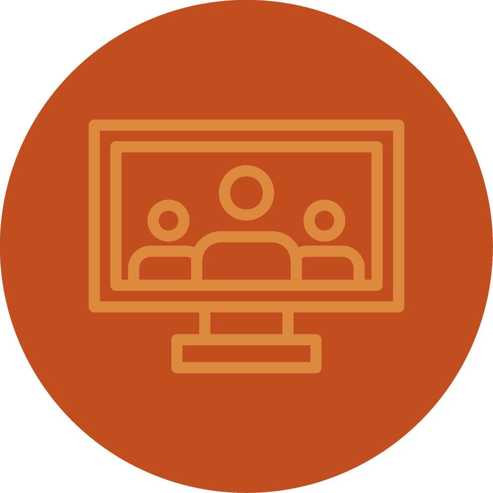 Virtual meeting Line Multi color Icon vector