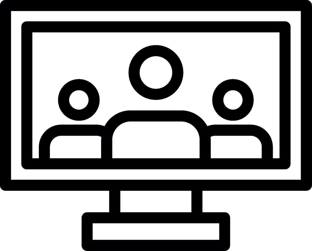 Virtual meeting Line Icon vector