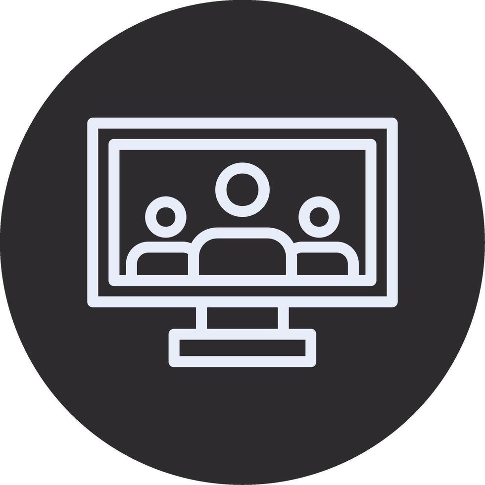 Virtual meeting Inverted Icon vector