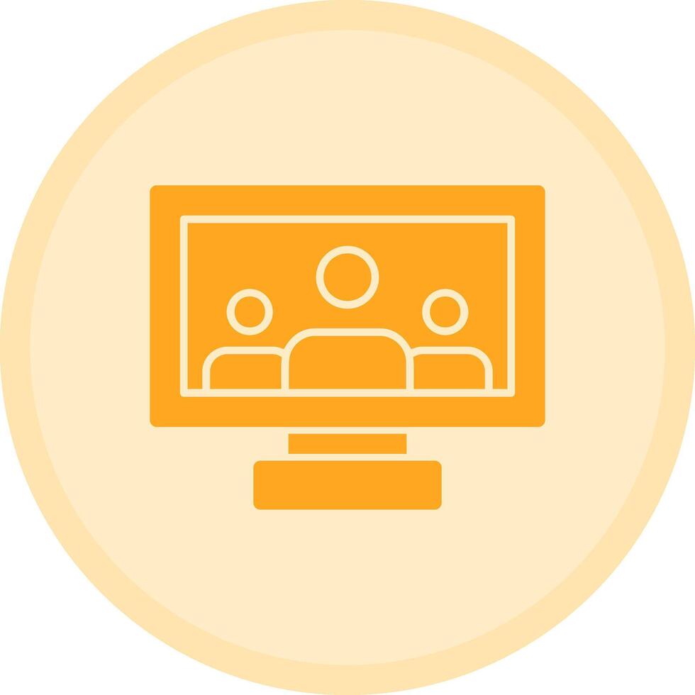 Virtual meeting Multicolor Circle Icon vector
