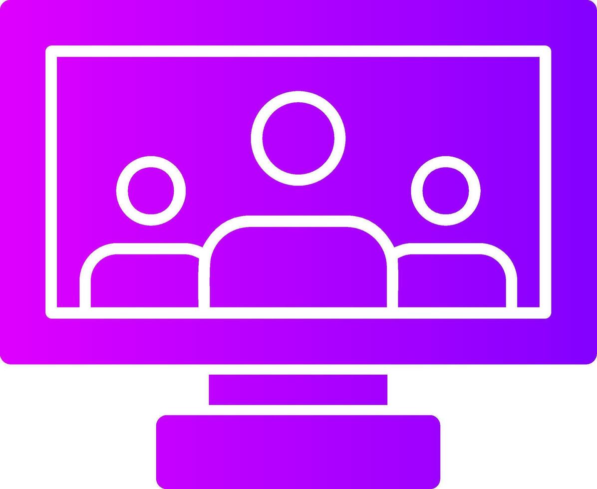 Virtual meeting Solid Multi Gradient Icon vector