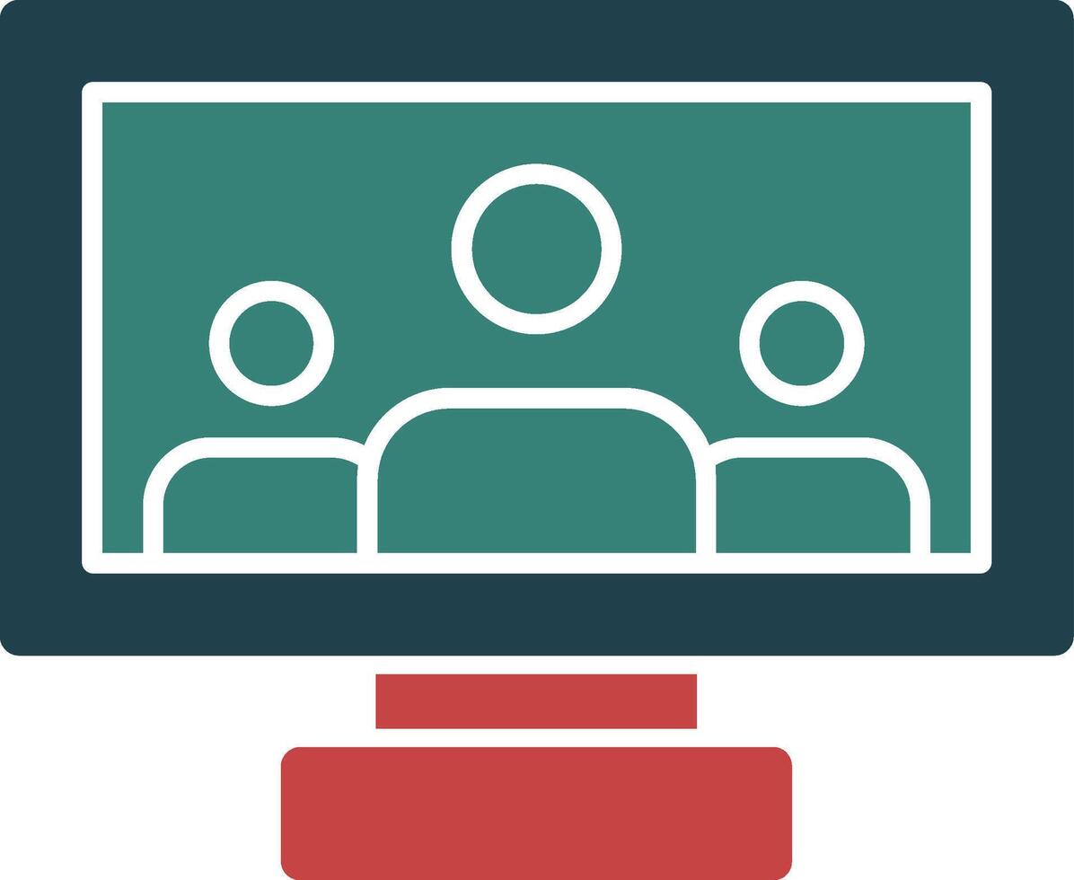 Virtual meeting Glyph Two Color Icon vector