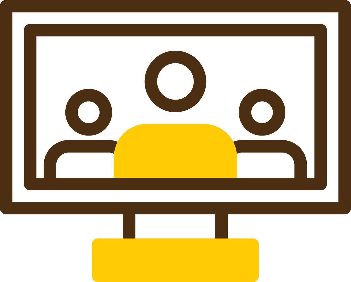 Virtual meeting Yellow Lieanr Circle Icon vector