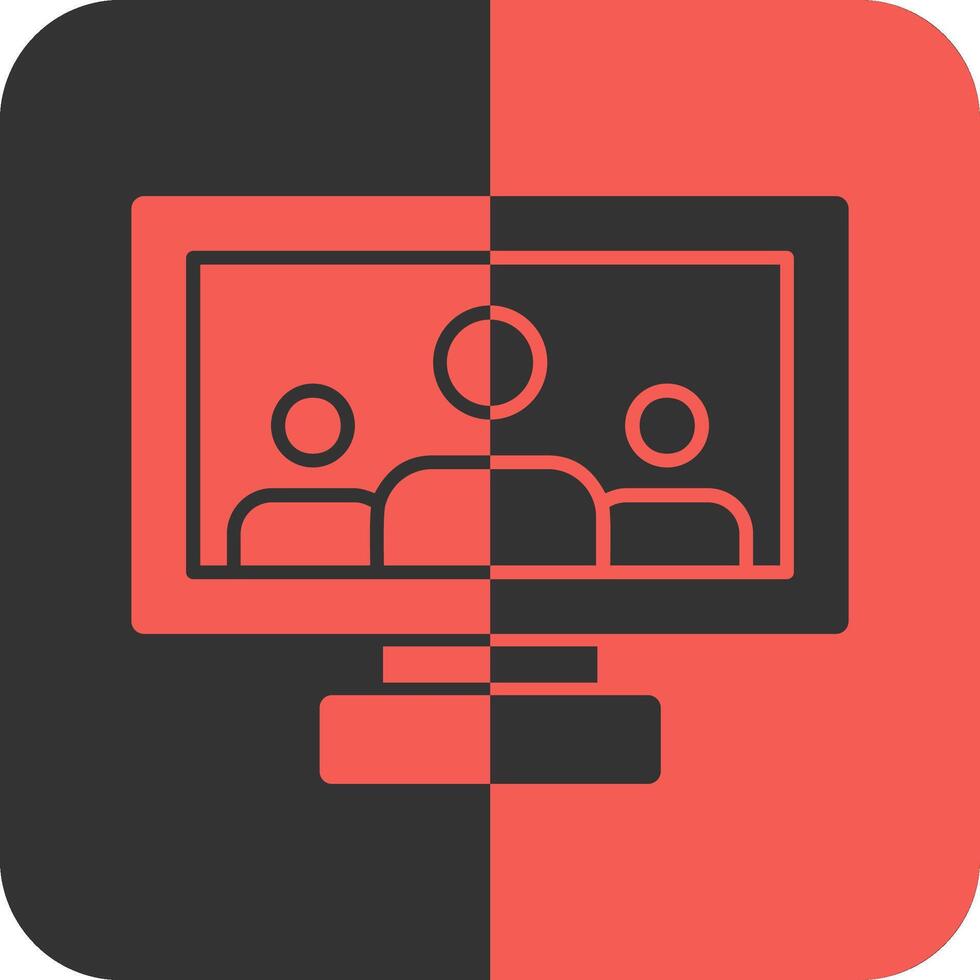 Virtual meeting Red Inverse Icon vector