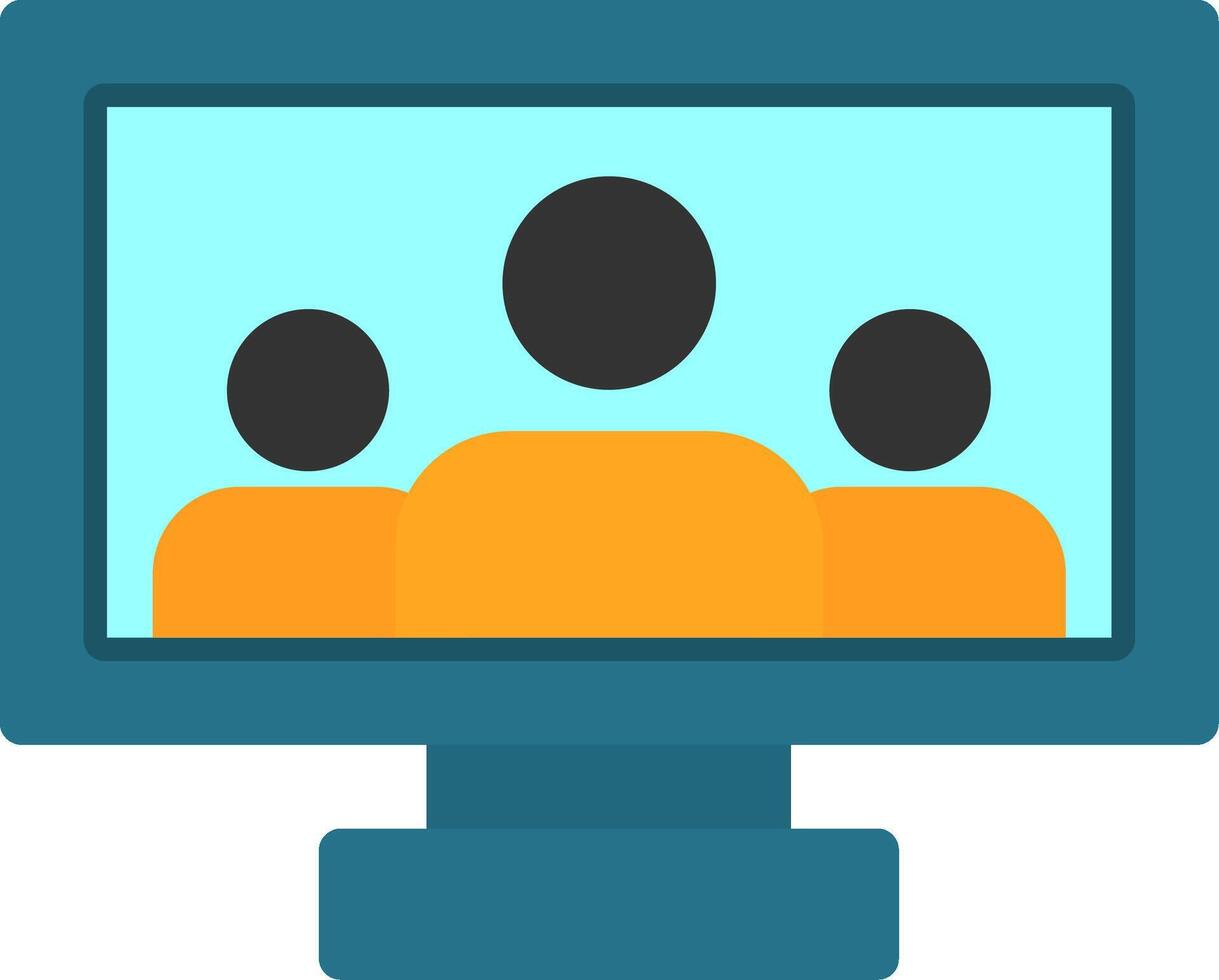 Virtual meeting Flat Icon vector
