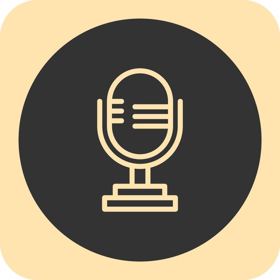 Microphone Linear Round Icon vector