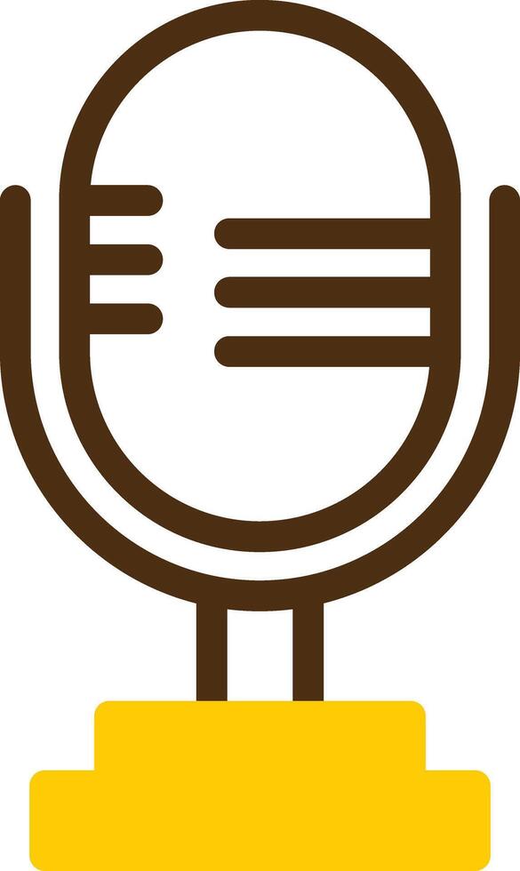 Microphone Yellow Lieanr Circle Icon vector