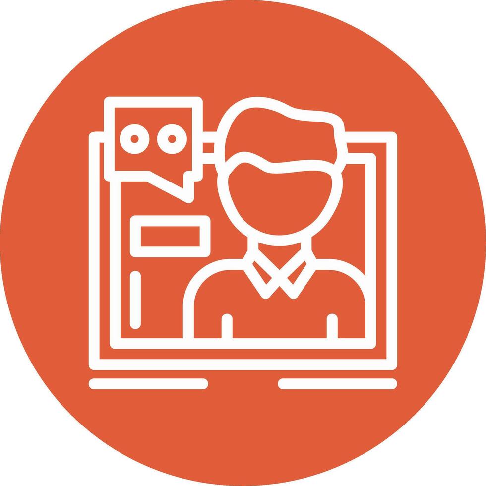Customer service Outline Circle Icon vector