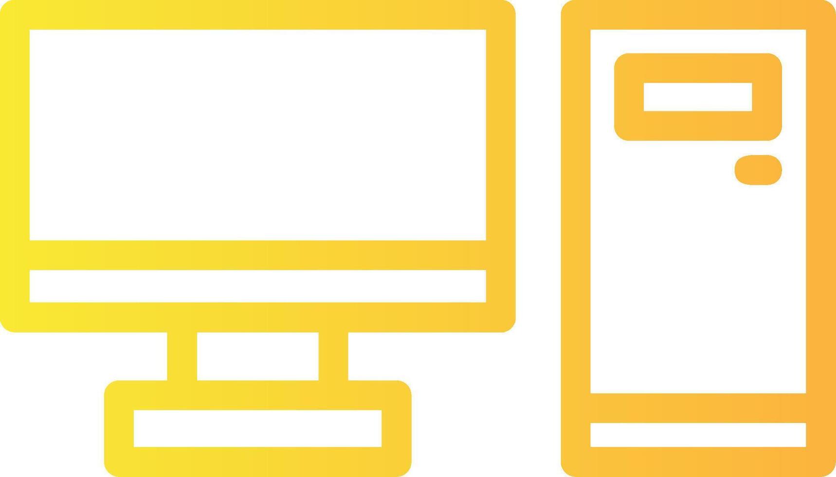 Desktop computer Linear Gradient Icon vector