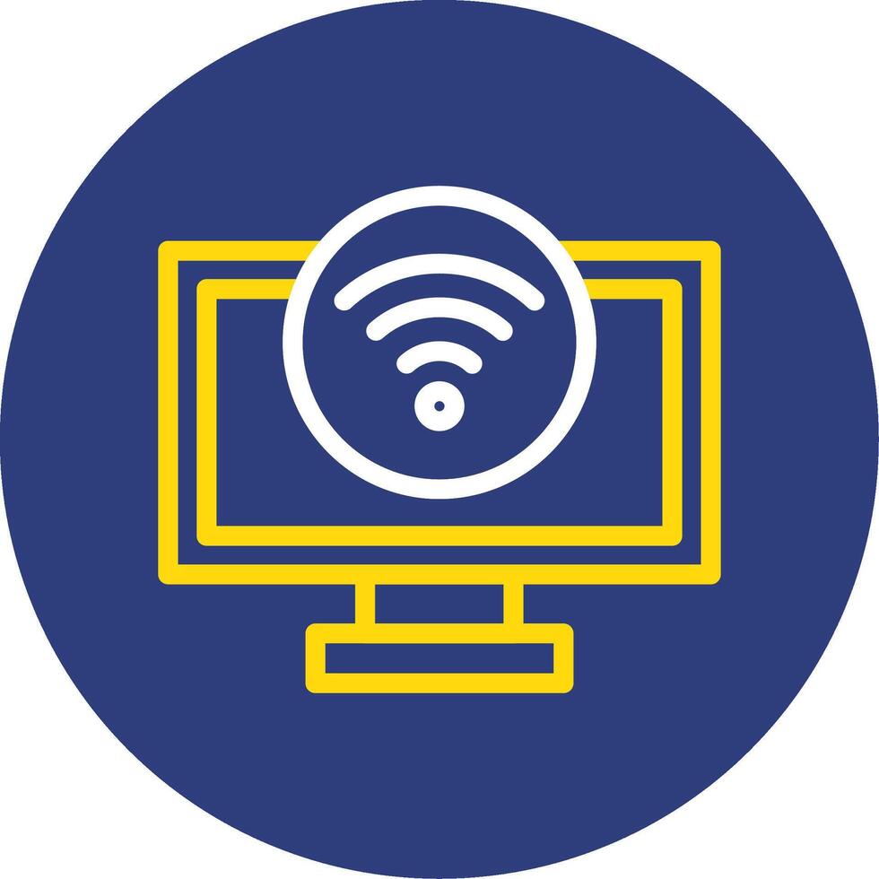 Wi-Fi signal Dual Line Circle Icon vector