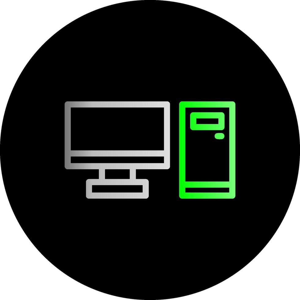 Desktop computer Dual Gradient Circle Icon vector