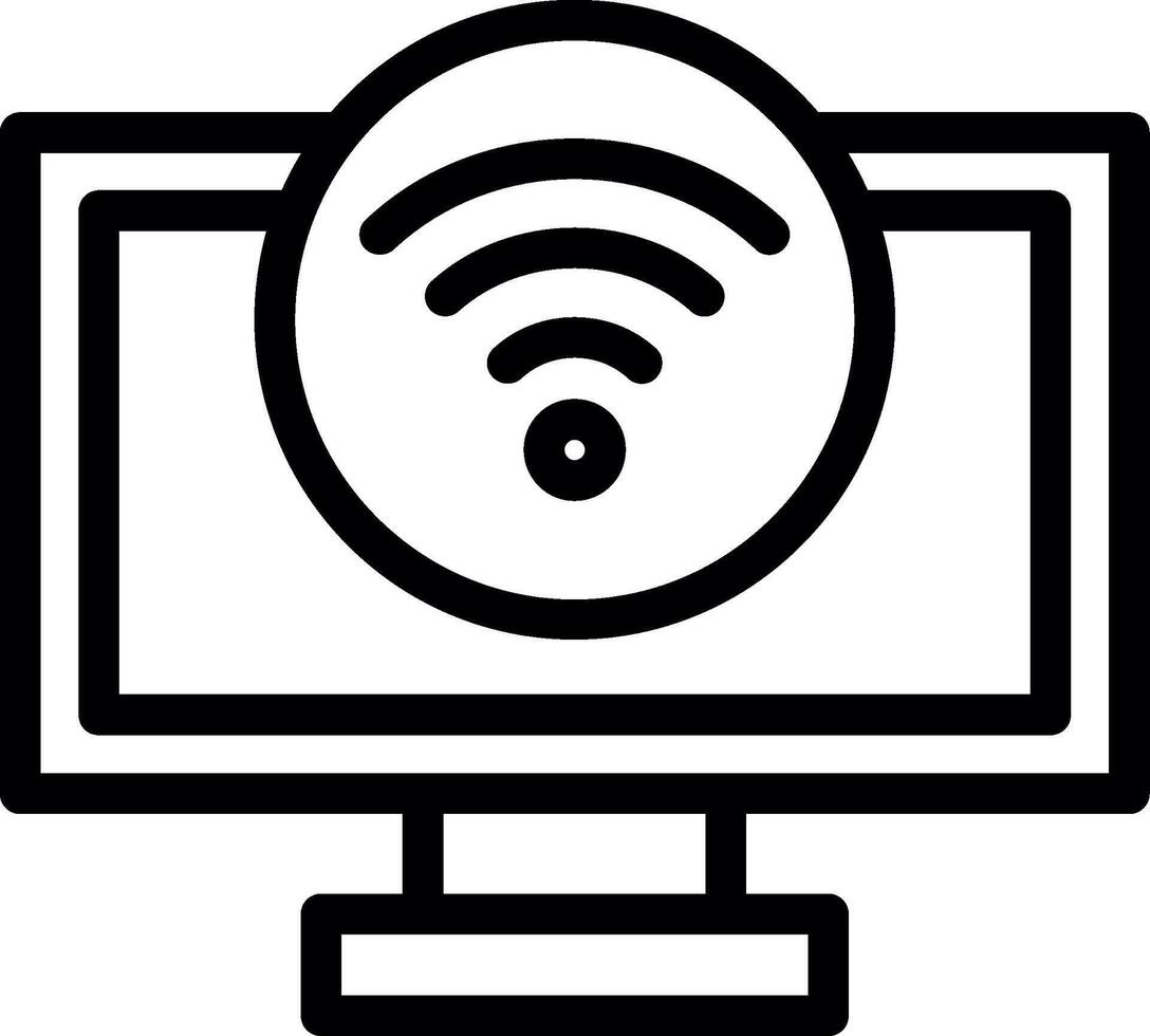 Wifi señal línea icono vector