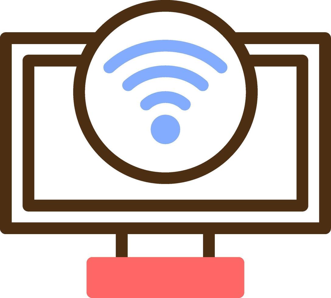 Wifi señal color lleno icono vector