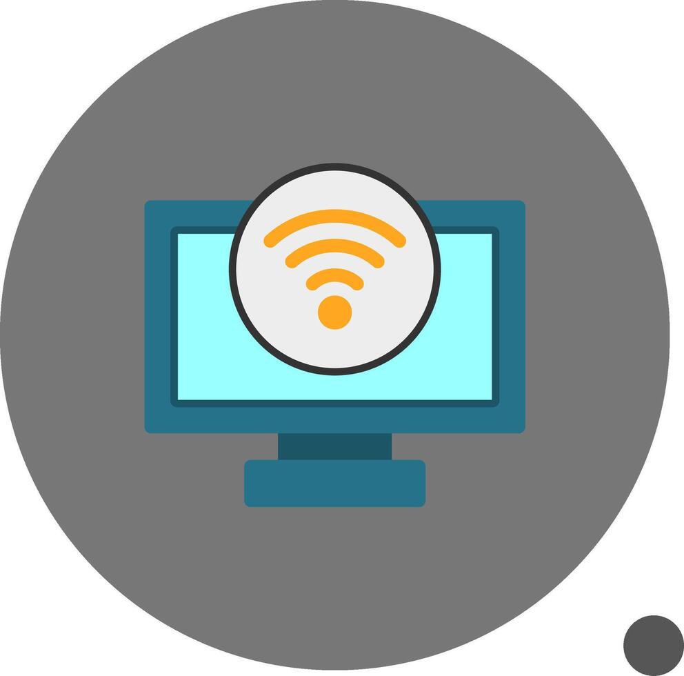 Wifi señal plano sombra icono vector