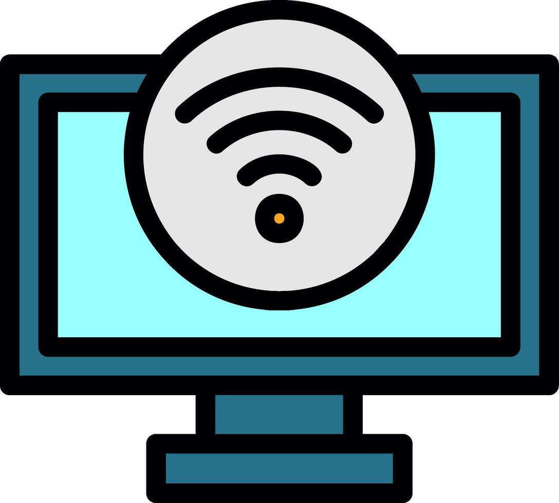 Wi-Fi signal Line Filled Icon vector