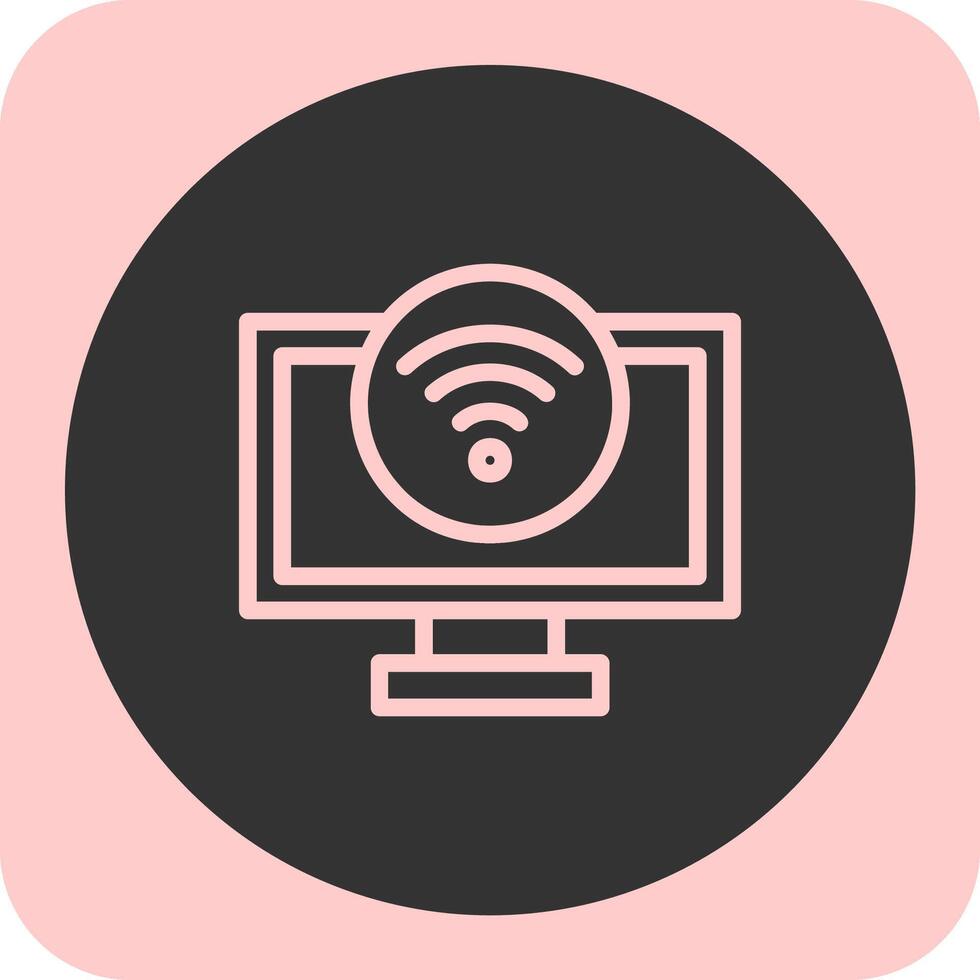 Wi-Fi signal Linear Round Icon vector