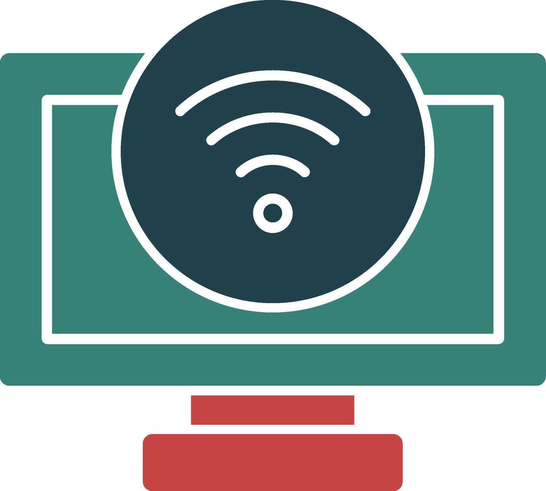 Wifi señal glifo dos color icono vector