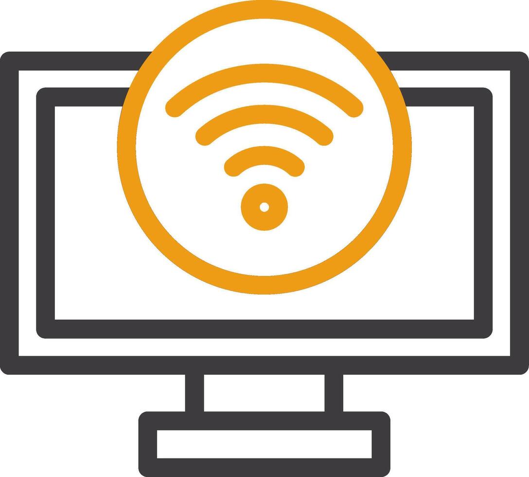 Wi-Fi signal Line Circle Icon vector