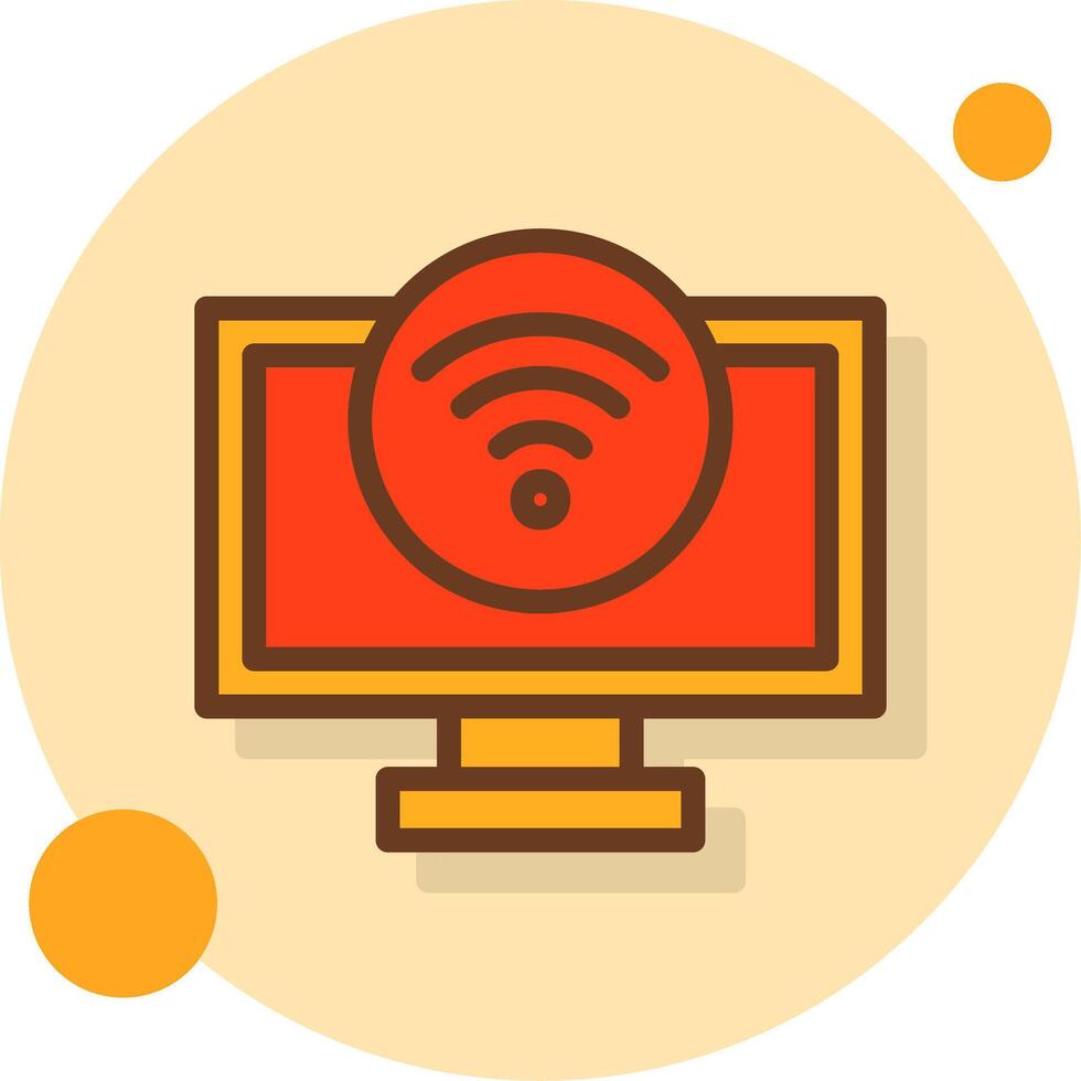 Wi-Fi signal Filled Shadow Circle Icon vector