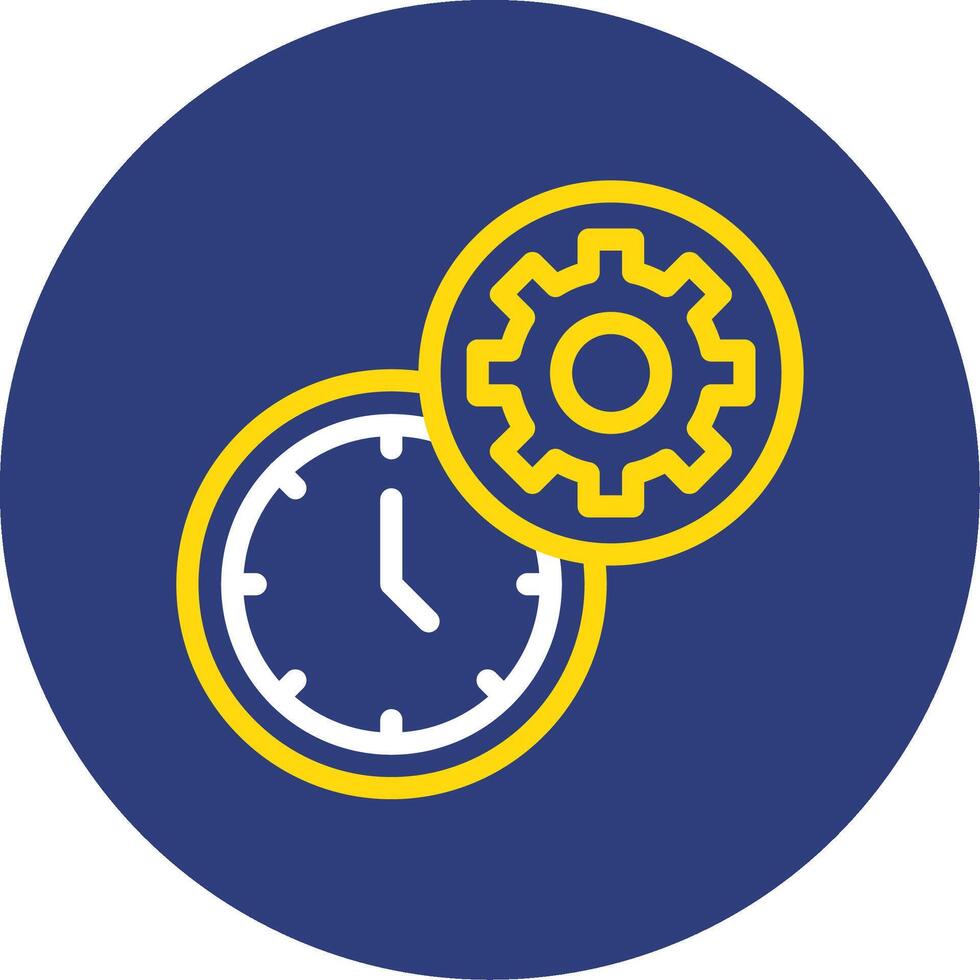 hora administración doble línea circulo icono vector