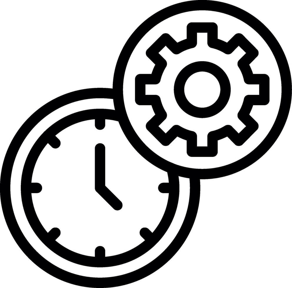 icono de la línea de gestión del tiempo vector