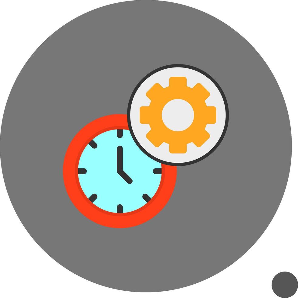 Time management Flat Shadow Icon vector