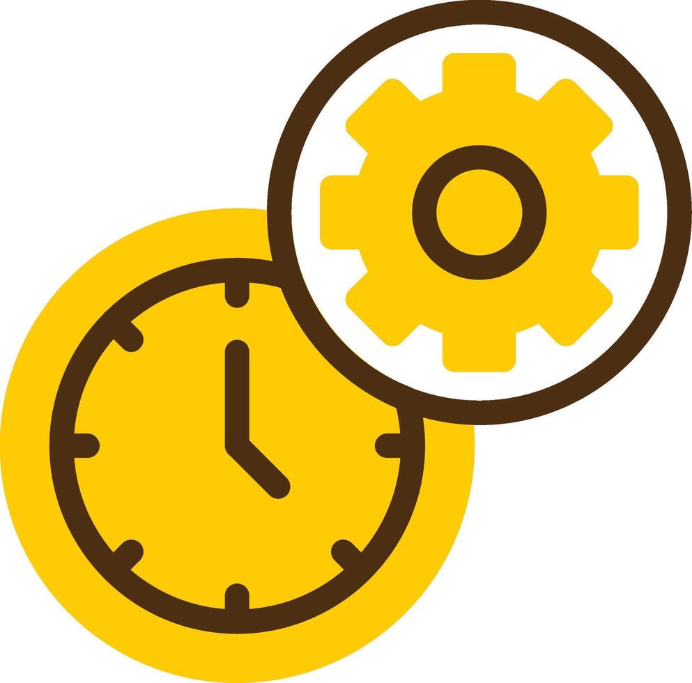 Time management Yellow Lieanr Circle Icon vector