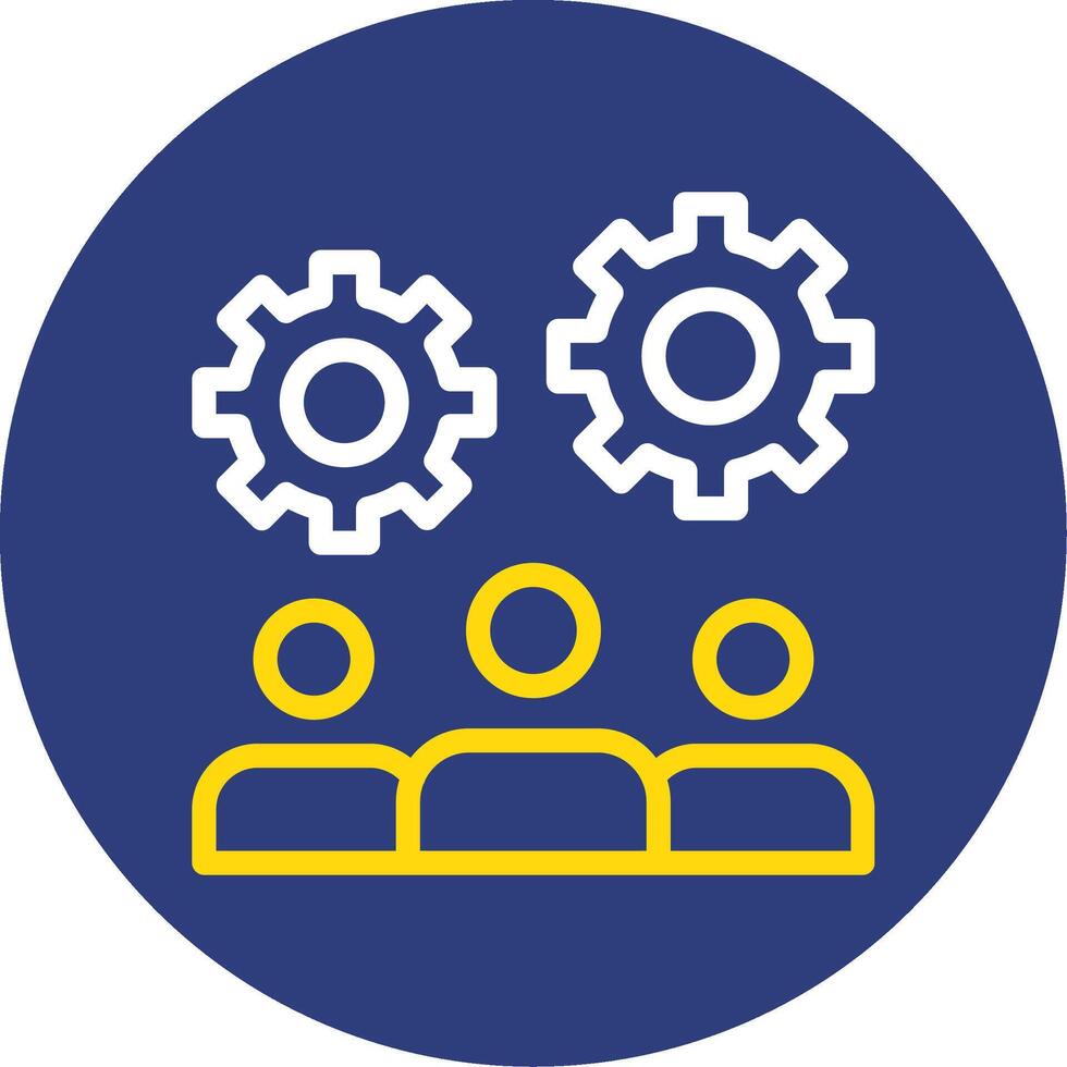 Teamwork Dual Line Circle Icon vector