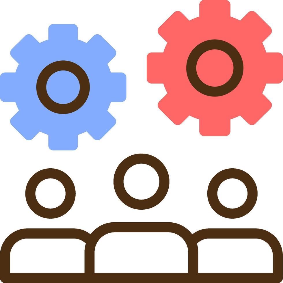 Teamwork Color Filled Icon vector