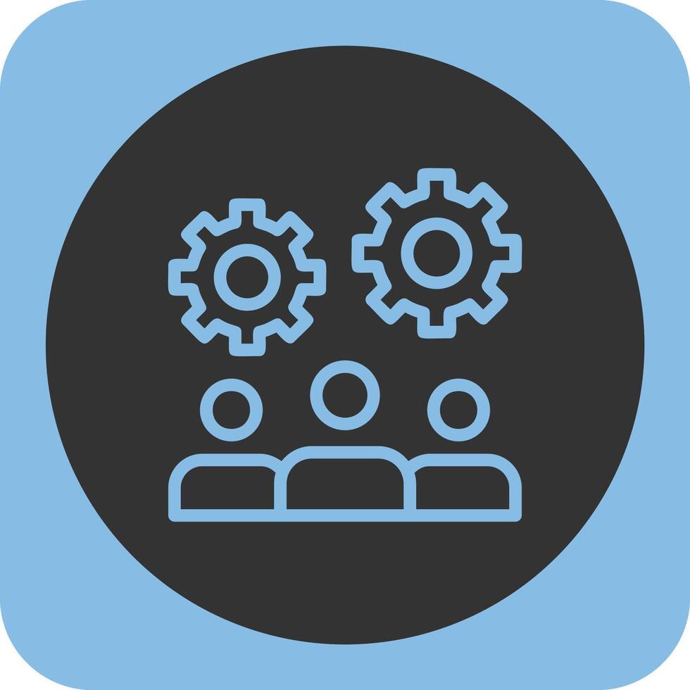 Teamwork Linear Round Icon vector