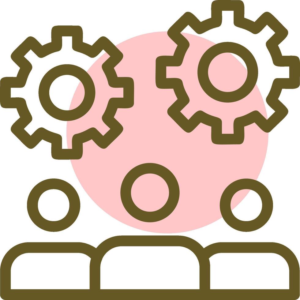 Teamwork Linear Circle Icon vector