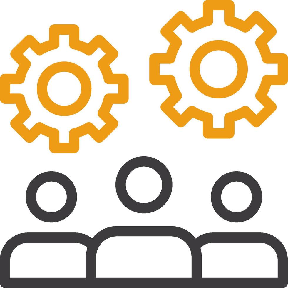 Teamwork Line Circle Icon vector