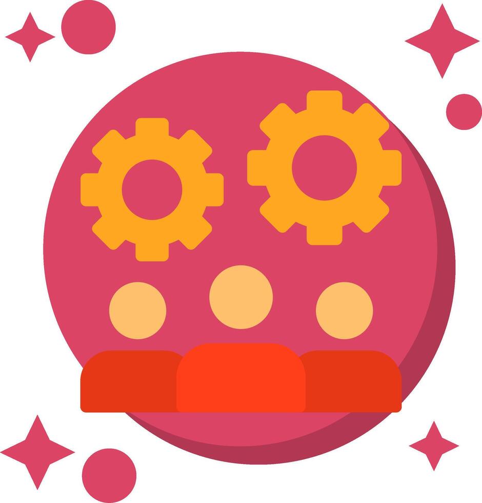 Teamwork Tailed Color Icon vector