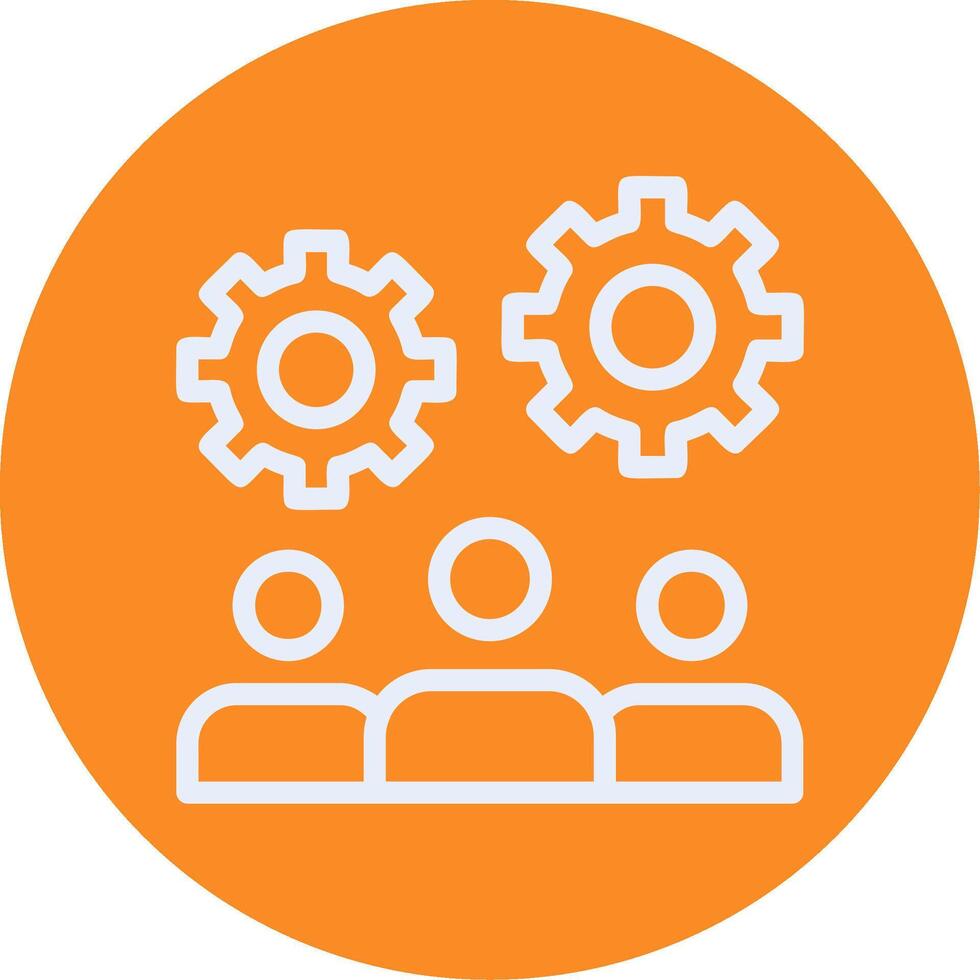 Teamwork Outline Circle Icon vector