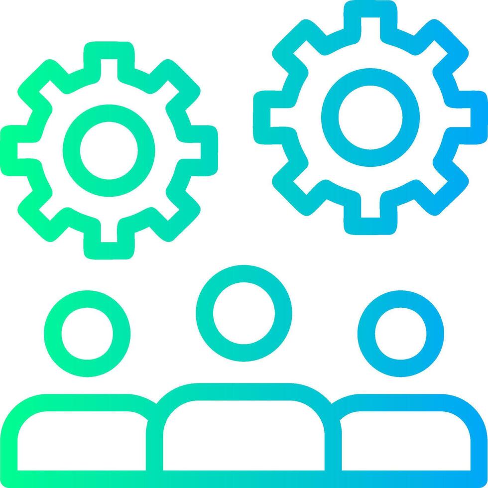Teamwork Linear Gradient Icon vector