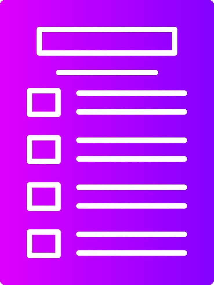 Task list Solid Multi Gradient Icon vector