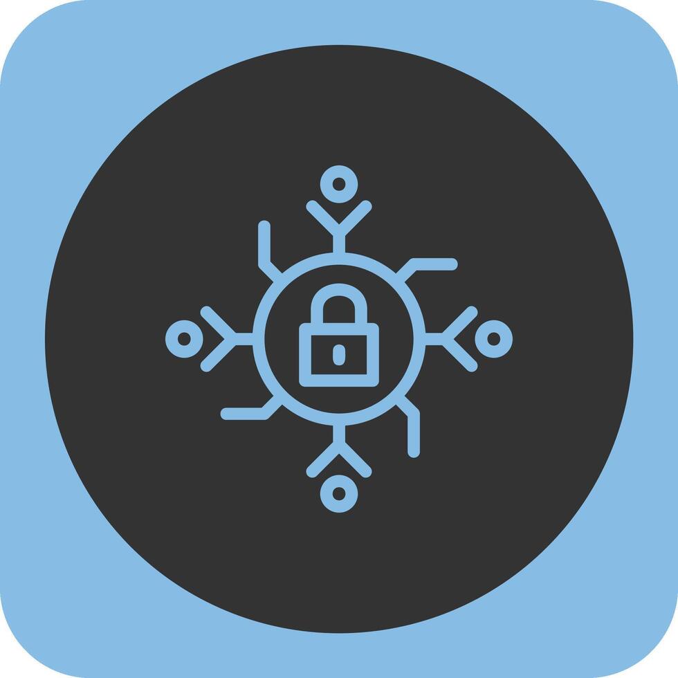 Secure connection Linear Round Icon vector