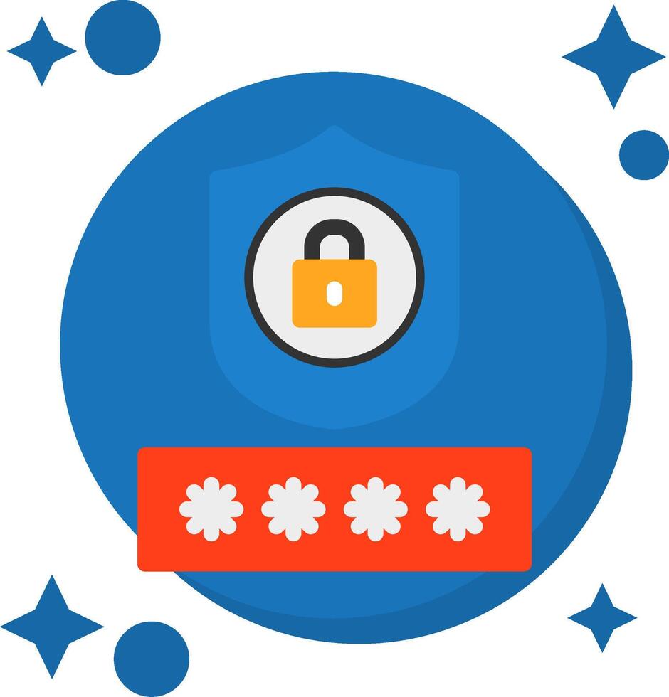 Password protection Tailed Color Icon vector