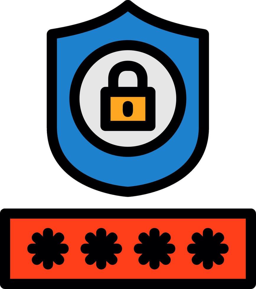 Password protection Line Filled Icon vector