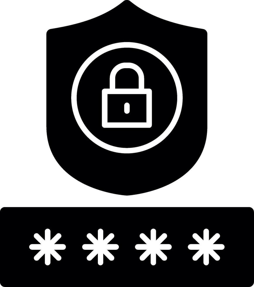 Password protection Glyph Icon vector
