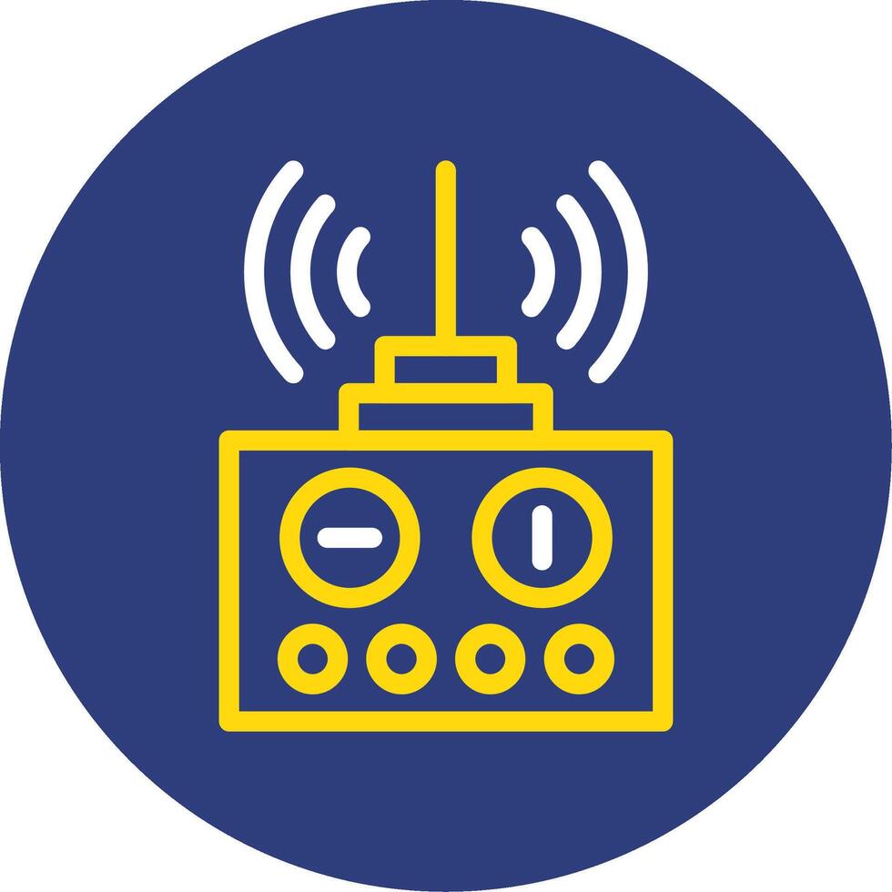 remoto controlar doble línea circulo icono vector