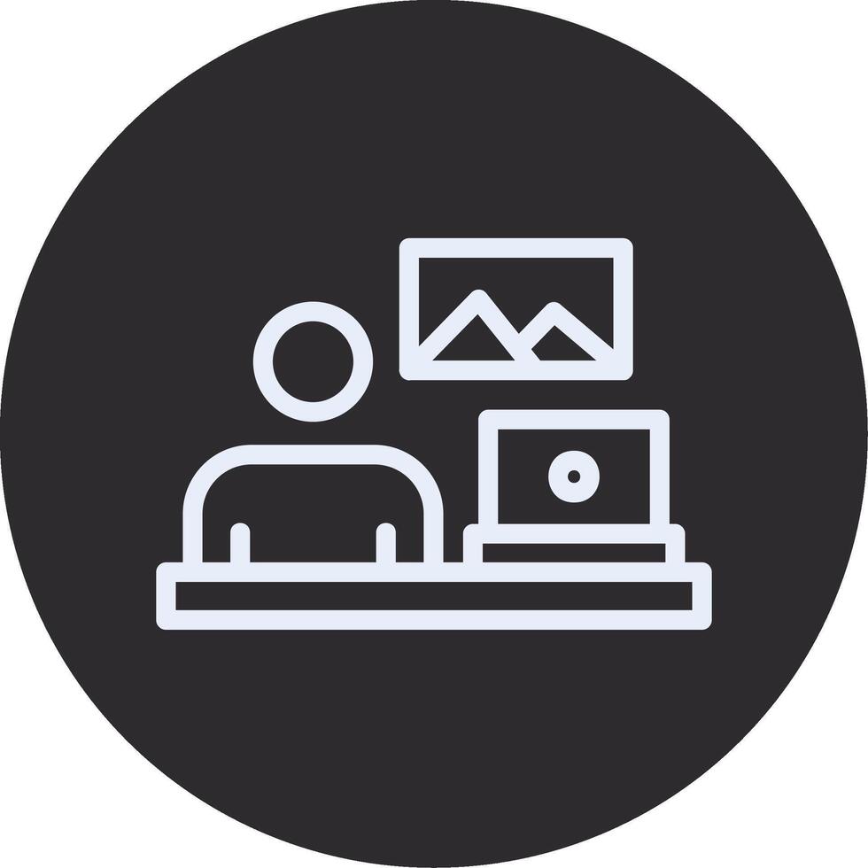 Telecommuting Inverted Icon vector