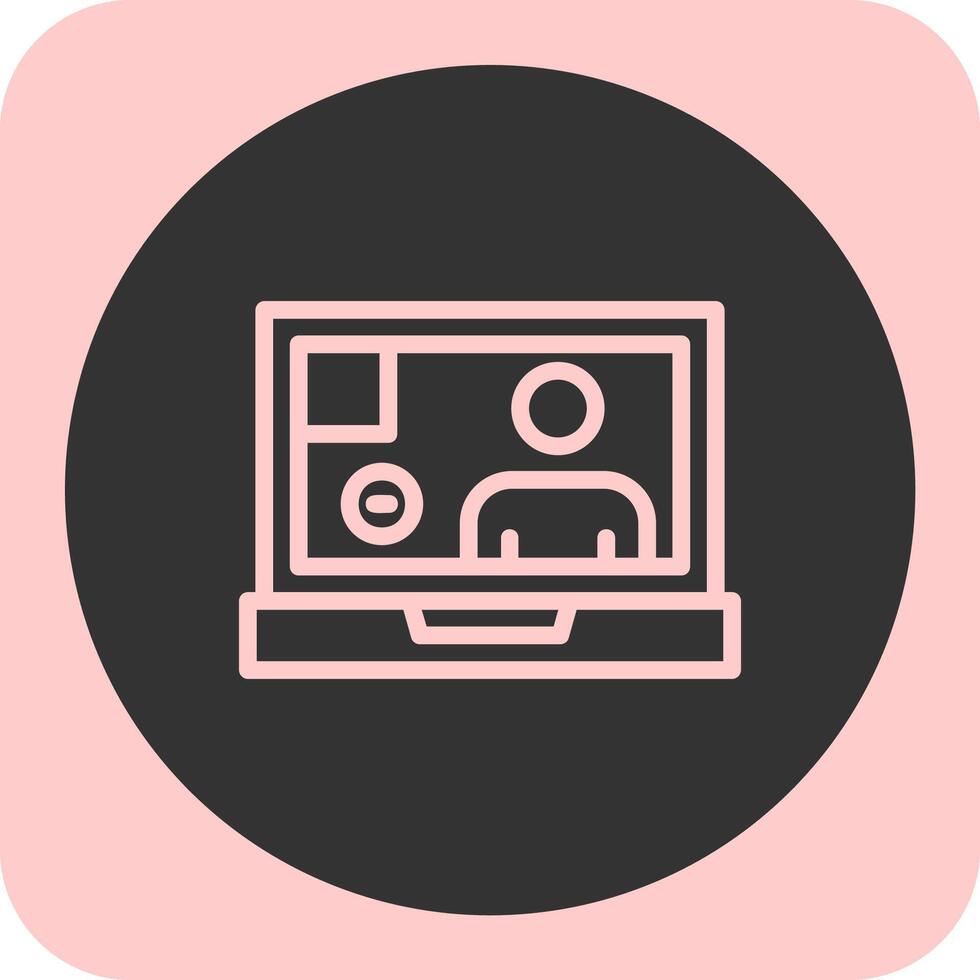 Video call Linear Round Icon vector