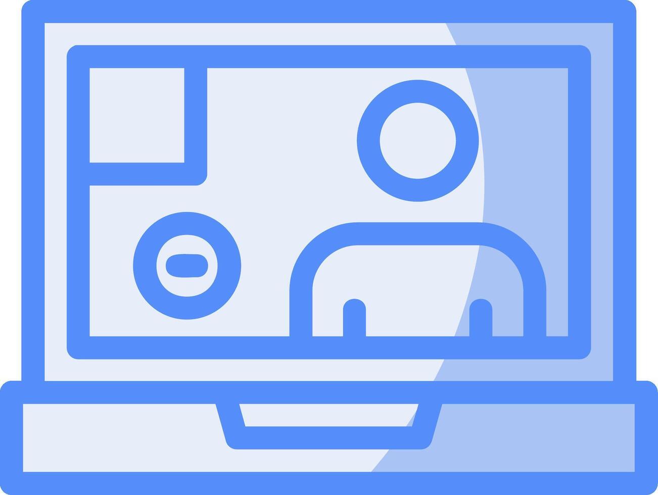 Video call Line Filled Blue Icon vector