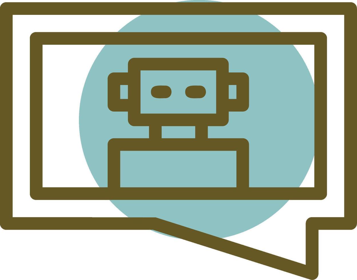 Chatbot Linear Circle Icon vector