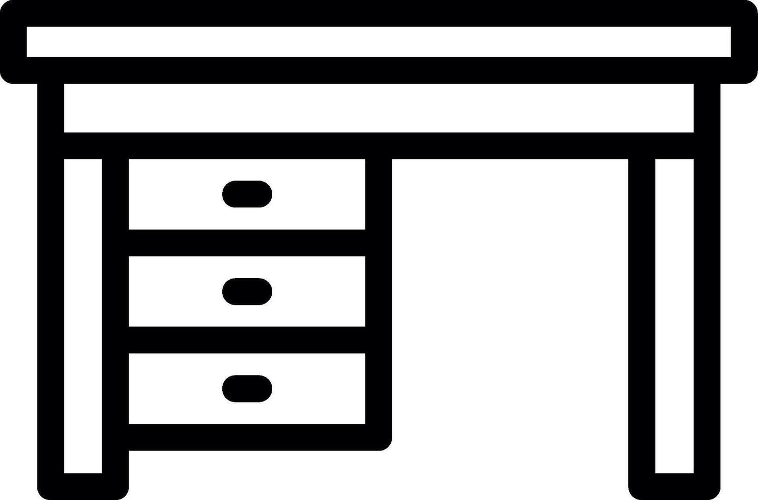 Desk Line Icon vector
