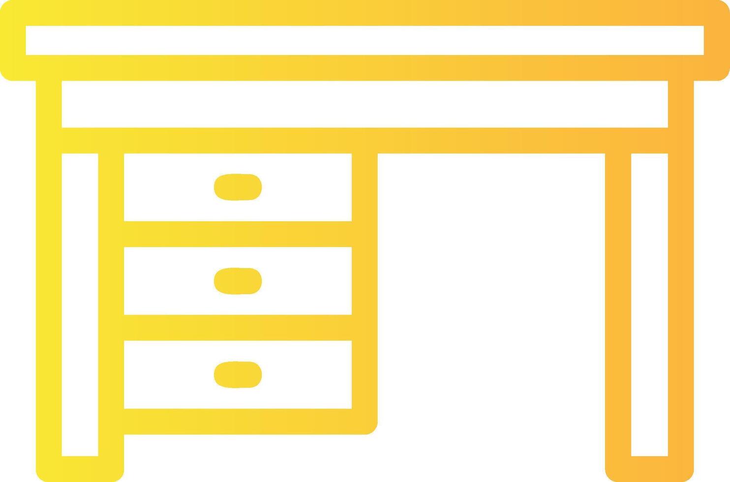 Desk Linear Gradient Icon vector