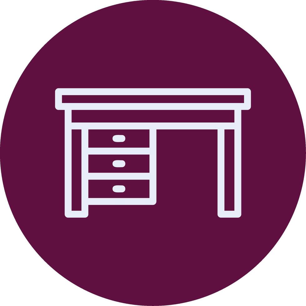 Desk Outline Circle Icon vector
