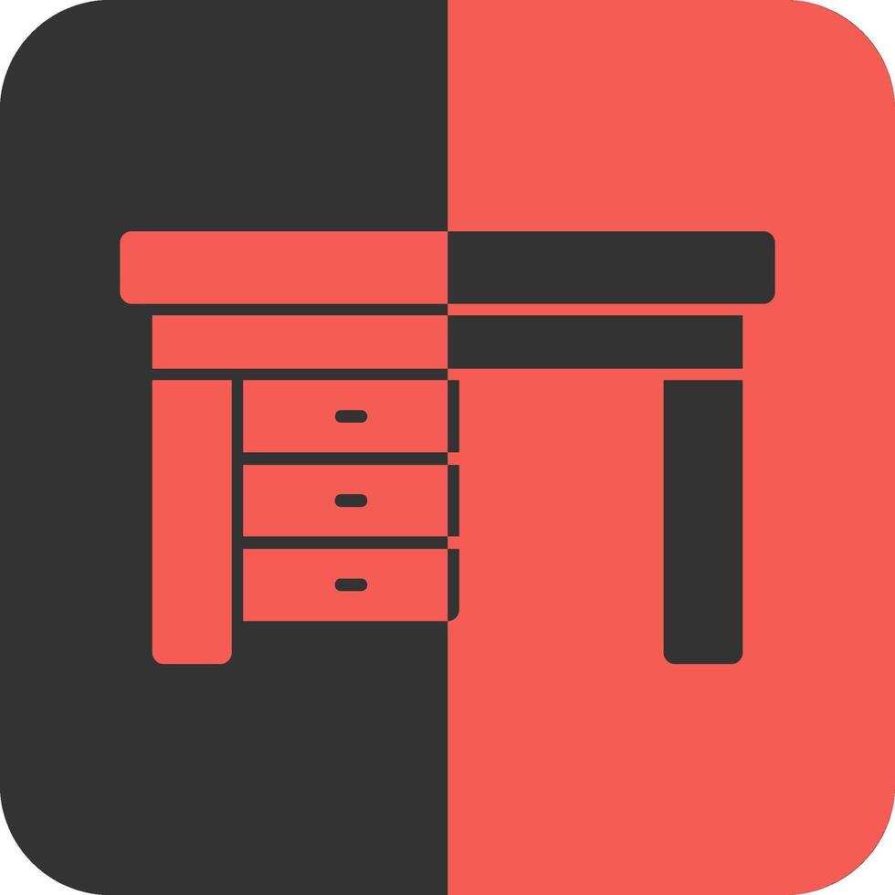 Desk Red Inverse Icon vector