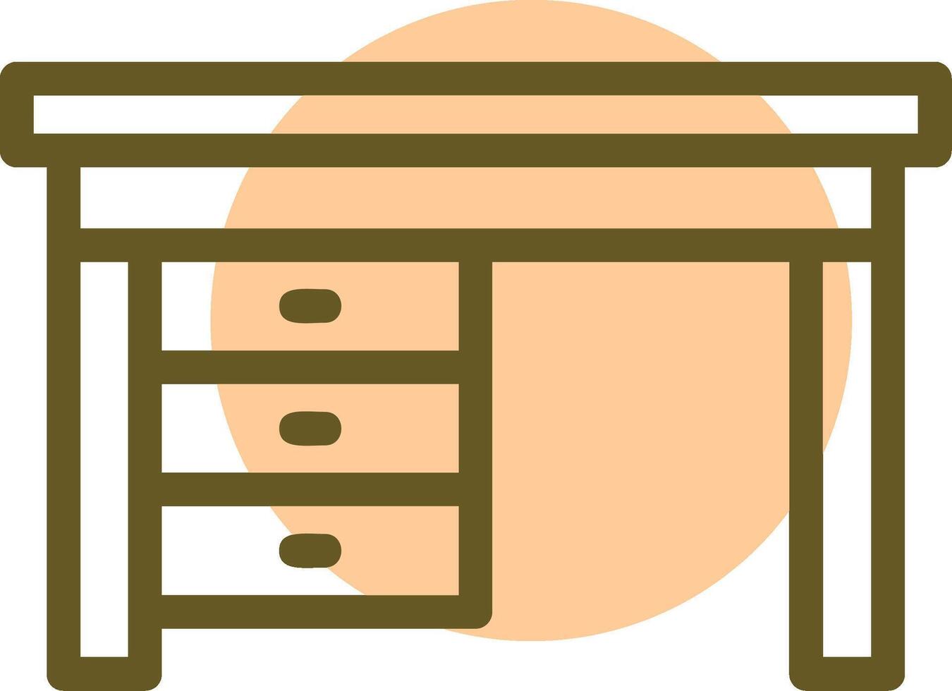Desk Linear Circle Icon vector